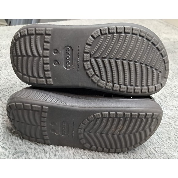 Crocs Womens Sz 6 Classic Bae Clogs Platform Iconic Comfort Black Shoes Mens 4 - Picture 8 of 10